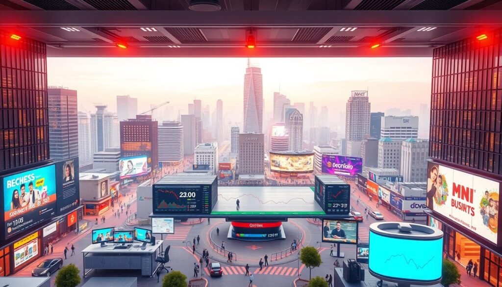 A vibrant online business marketplace, with a sleek and modern interface. In the foreground, a central trading platform showcases a diverse array of business opportunities, surrounded by transaction details, profit metrics, and seller profiles. The middle ground features collaborative workspaces, video conferencing, and secure payment gateways, enabling seamless negotiations and deals. In the background, a cityscape of skyscrapers and bustling streets sets the stage for this digital entrepreneurial hub, illuminated by warm, natural lighting and a soft, inviting color palette. The overall atmosphere conveys a sense of trust, innovation, and endless possibilities for those seeking to buy or sell an online business. A vibrant online business marketplace, with a sleek and modern interface. In the foreground, a central trading platform showcases a diverse array of business opportunities, surrounded by transaction details, profit metrics, and seller profiles. The middle ground features collaborative workspaces, video conferencing, and secure payment gateways, enabling seamless negotiations and deals. In the background, a cityscape of skyscrapers and bustling streets sets the stage for this digital entrepreneurial hub, illuminated by warm, natural lighting and a soft, inviting color palette. The overall atmosphere conveys a sense of trust, innovation, and endless possibilities for those seeking to buy or sell an online business.