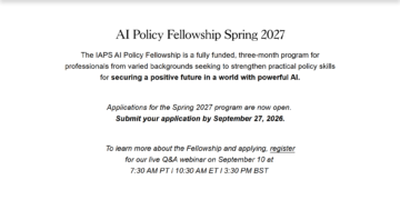 AI Policy Fellowship Spring 2027