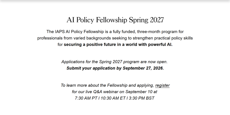 AI Policy Fellowship Spring 2027