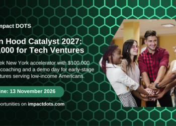 Robin Hood Catalyst 2027 Cohort, 100,000 dollars for early-stage tech ventures, deadline 13 November 2026