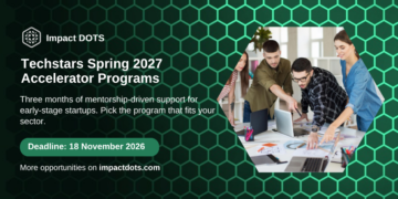 Techstars Spring 2027 Accelerator Programs, deadline 18 November 2026, Impact DOTS